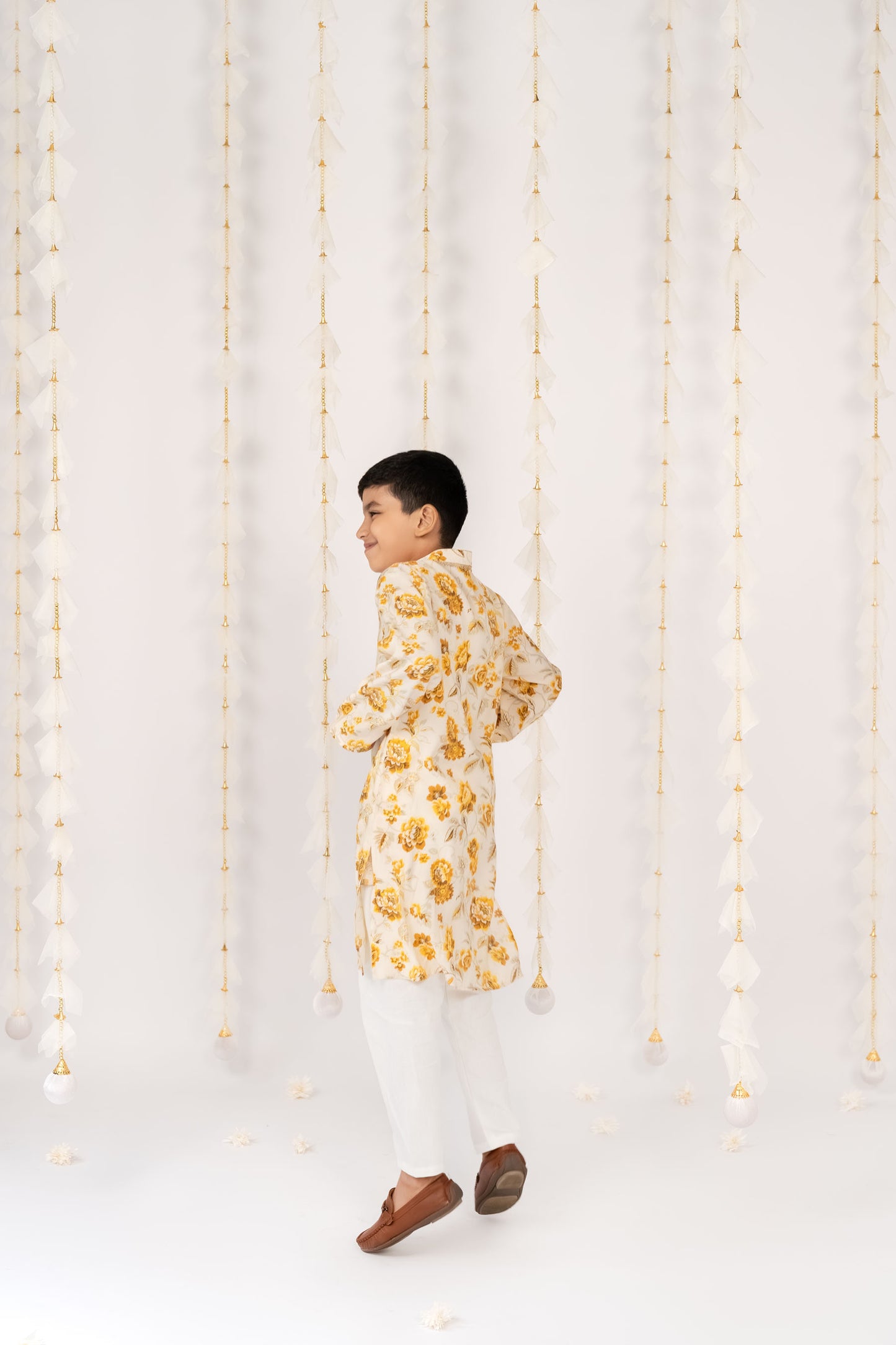 Yellow Garden Kurta with Pants