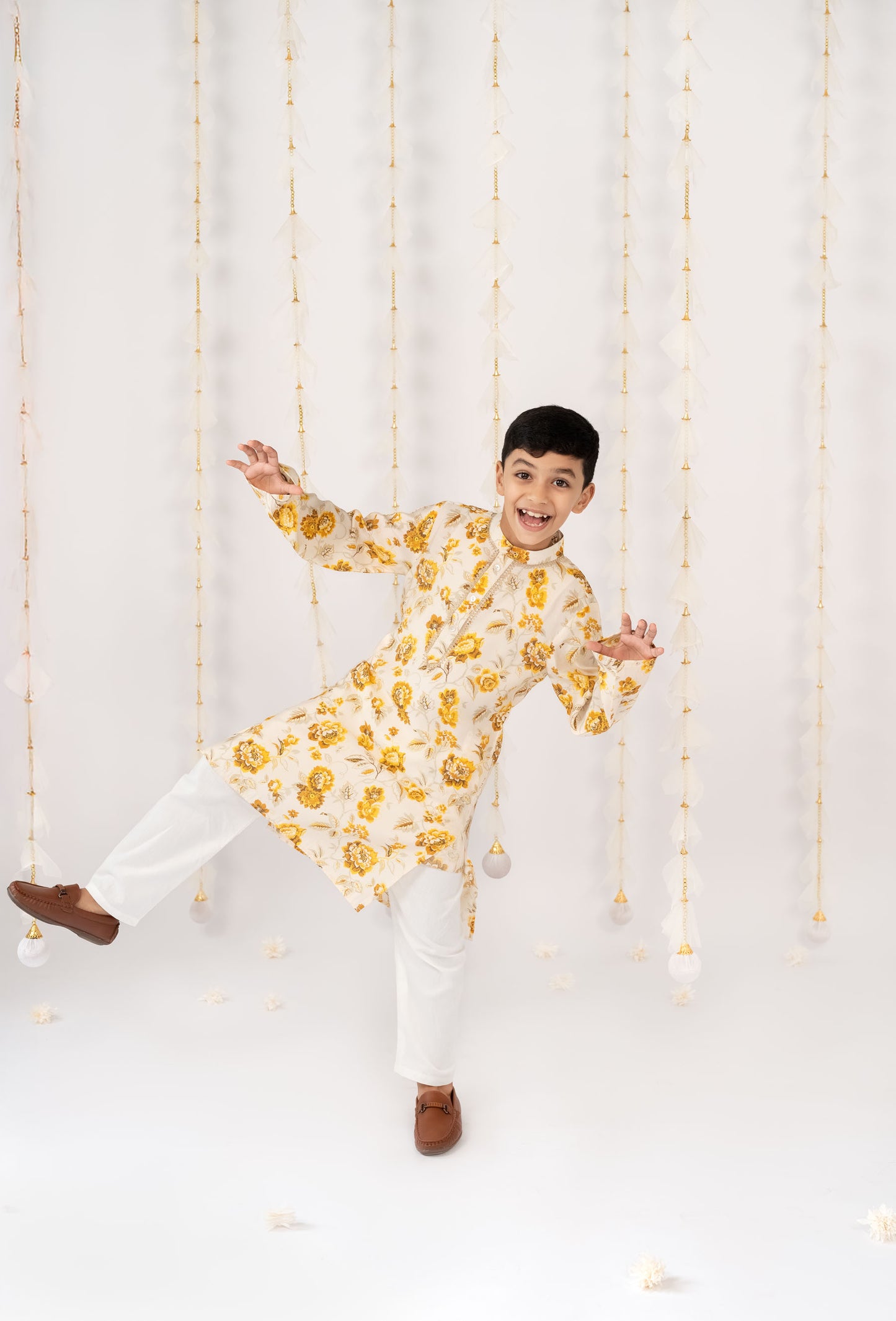 Yellow Garden Kurta with Pants