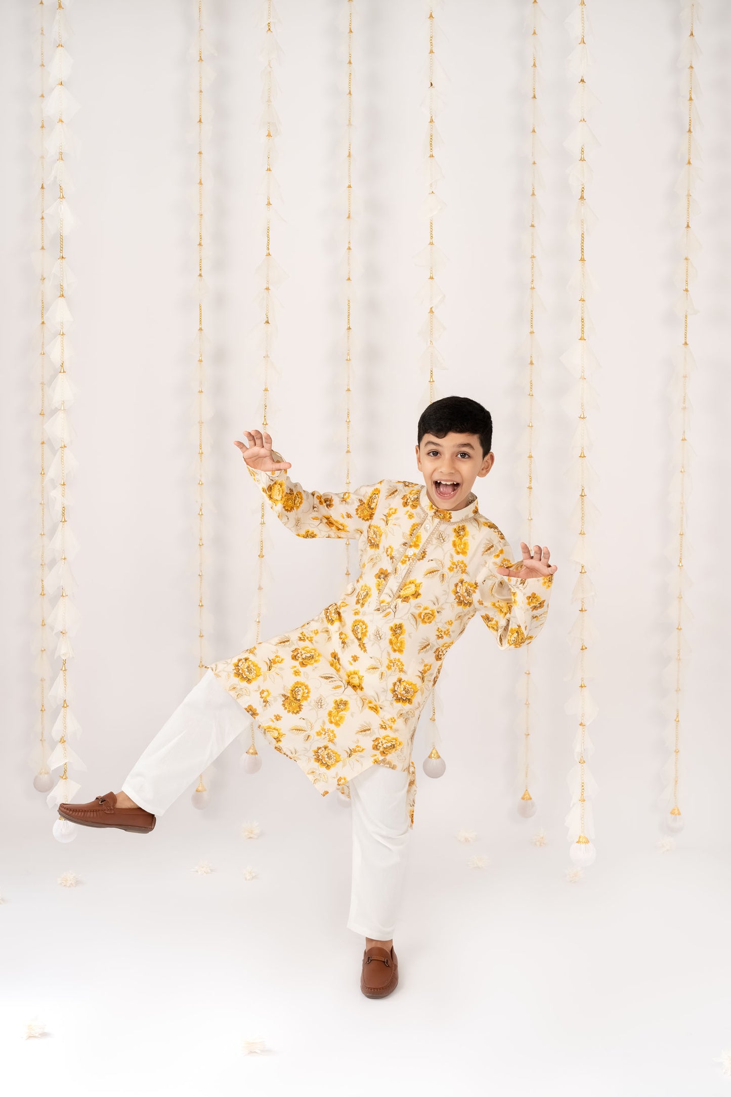 Yellow Garden Kurta with Pants