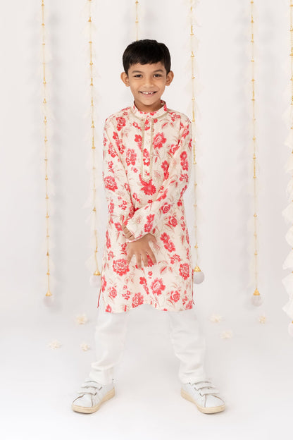 Vintage Rose Kurta with Pants