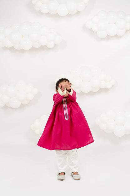 PRETTY IN PINK EMBROIDERED KURTA SET
