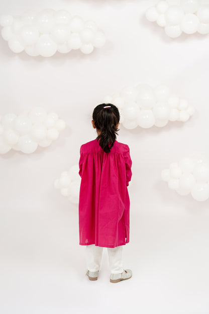 PRETTY IN PINK EMBROIDERED KURTA SET