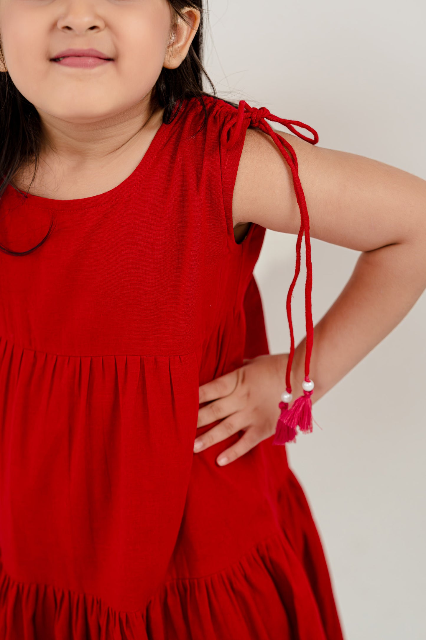 TASSEL TWIRL RED DRESS