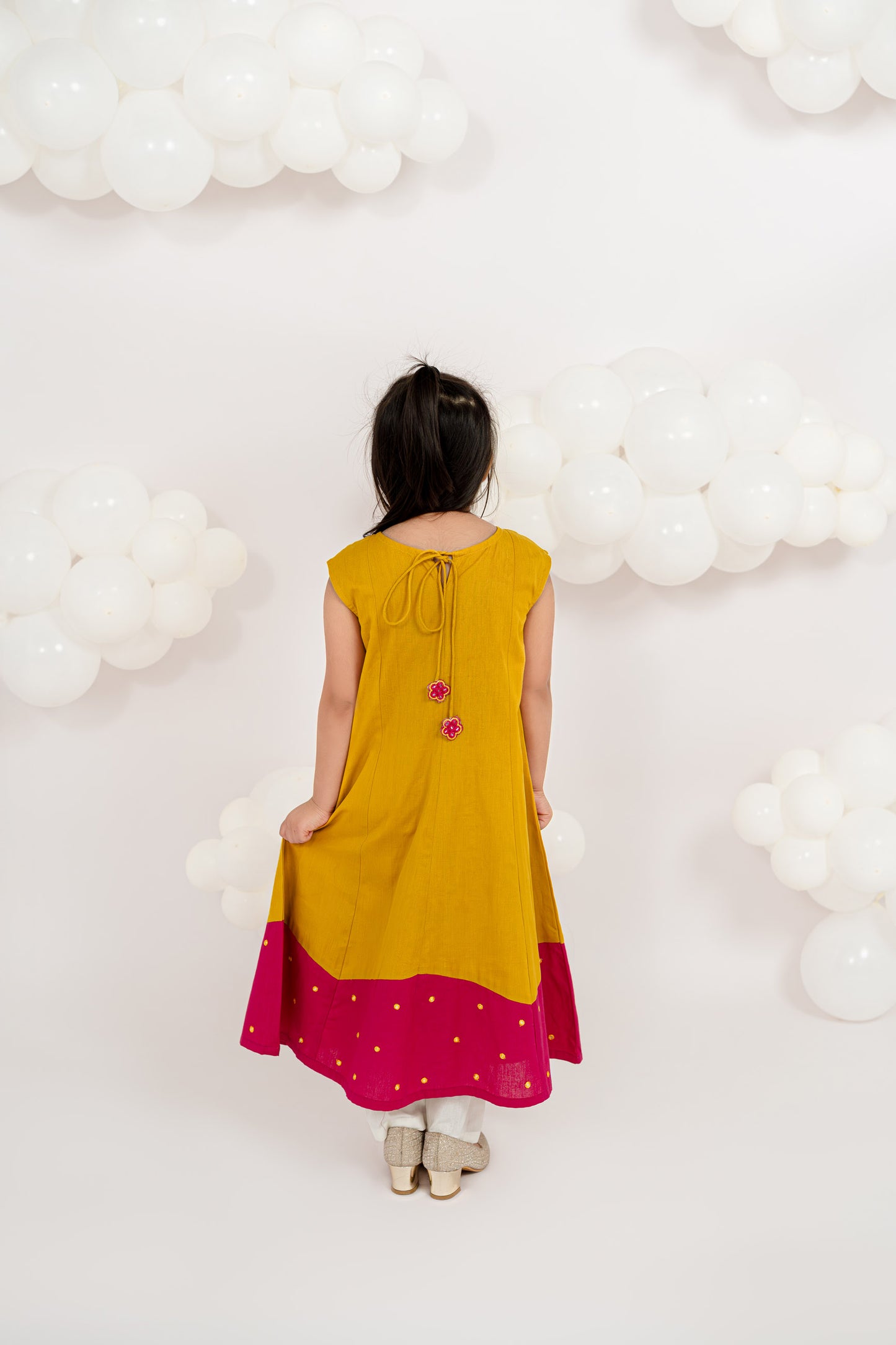 MUSTARD BLOSSOM EMBELLISHED KURTA SET