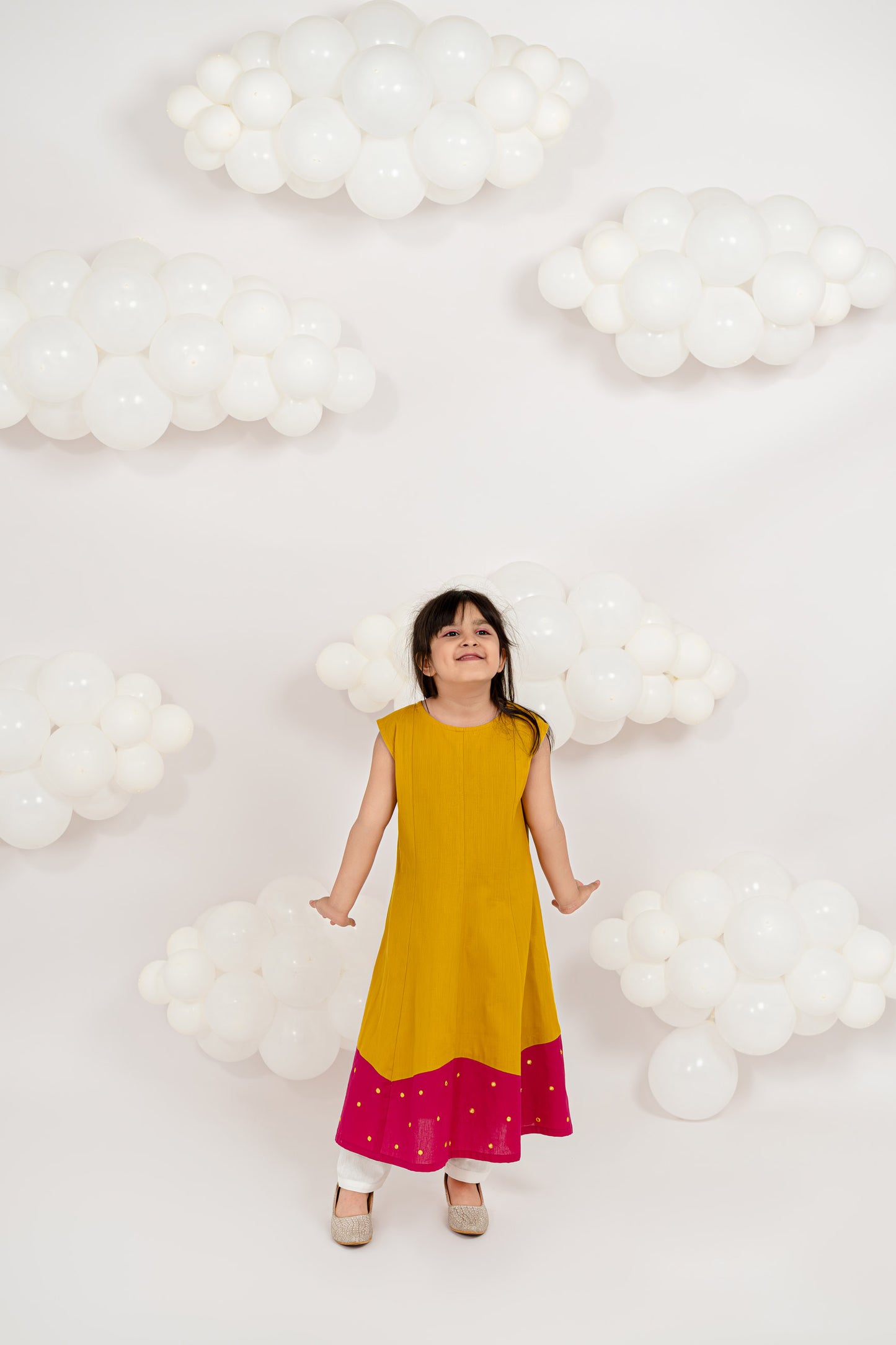 MUSTARD BLOSSOM EMBELLISHED KURTA SET