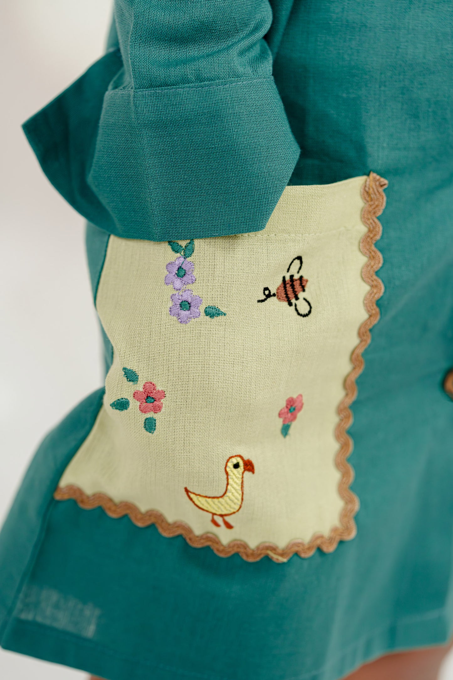 NATURE’S TREASURE TEAL BLUE POCKET DRESS