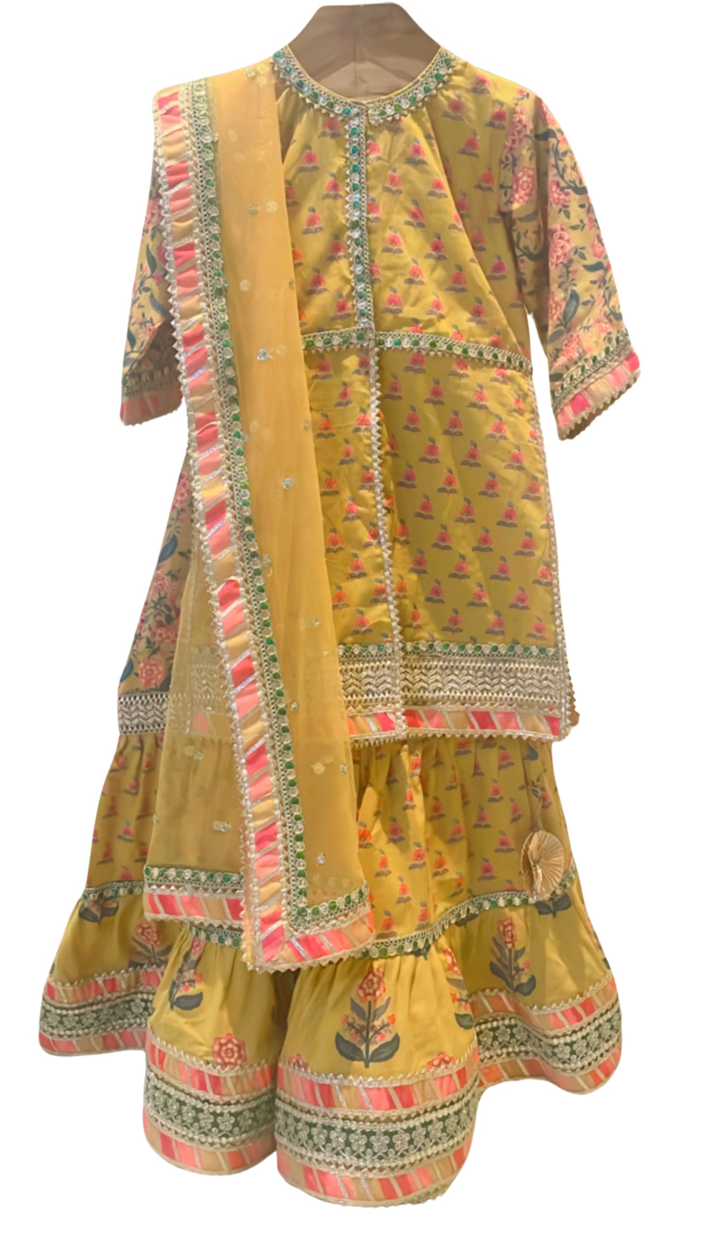 BLOCK PRINTED SHARARA SET