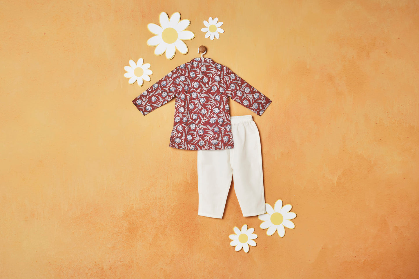 MAROON FLORAL KURTA SET