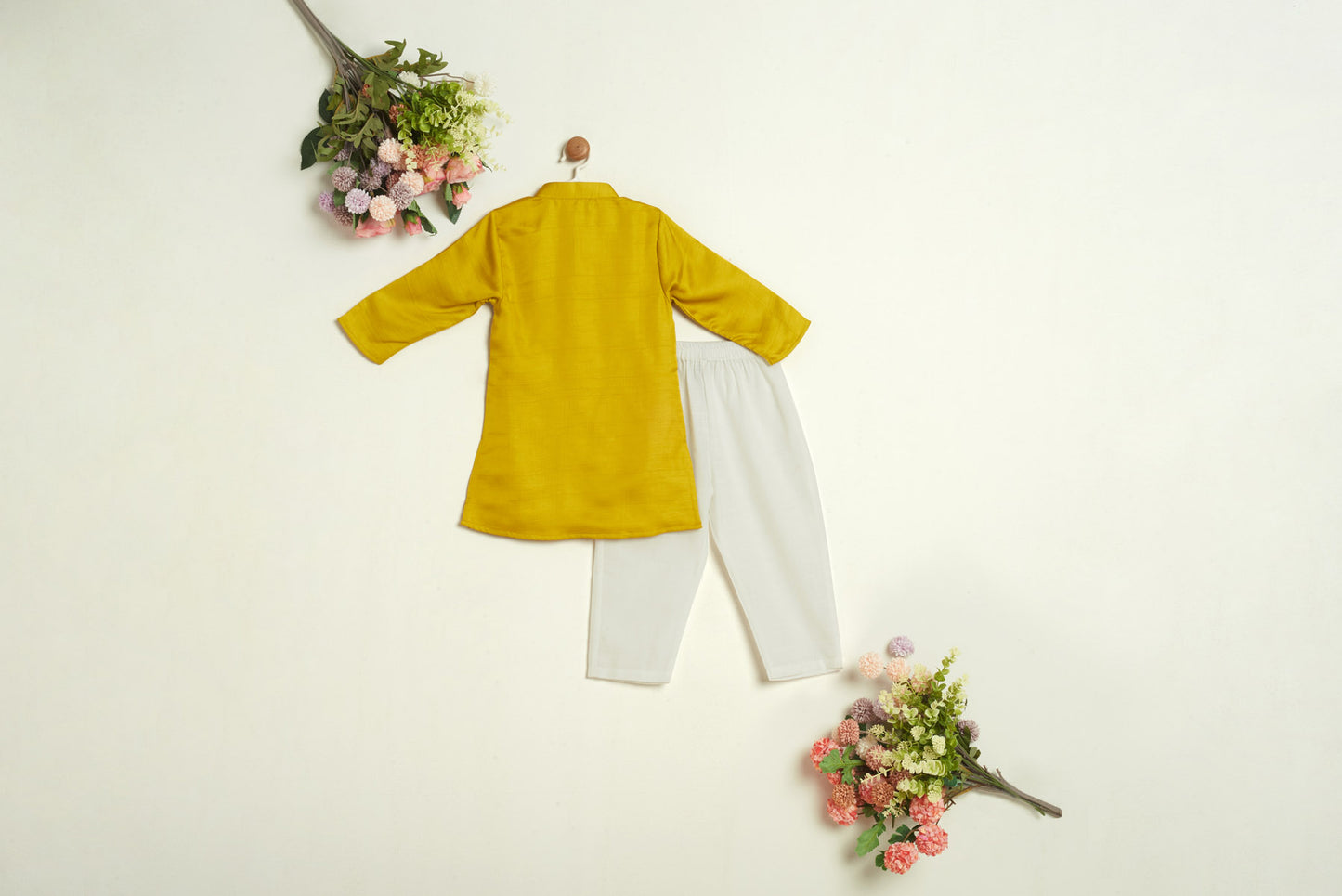 ZARDOZI FLOWER YELLOW KURTA SET