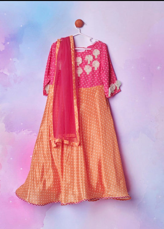 PINK BANDHANI SUIT SET