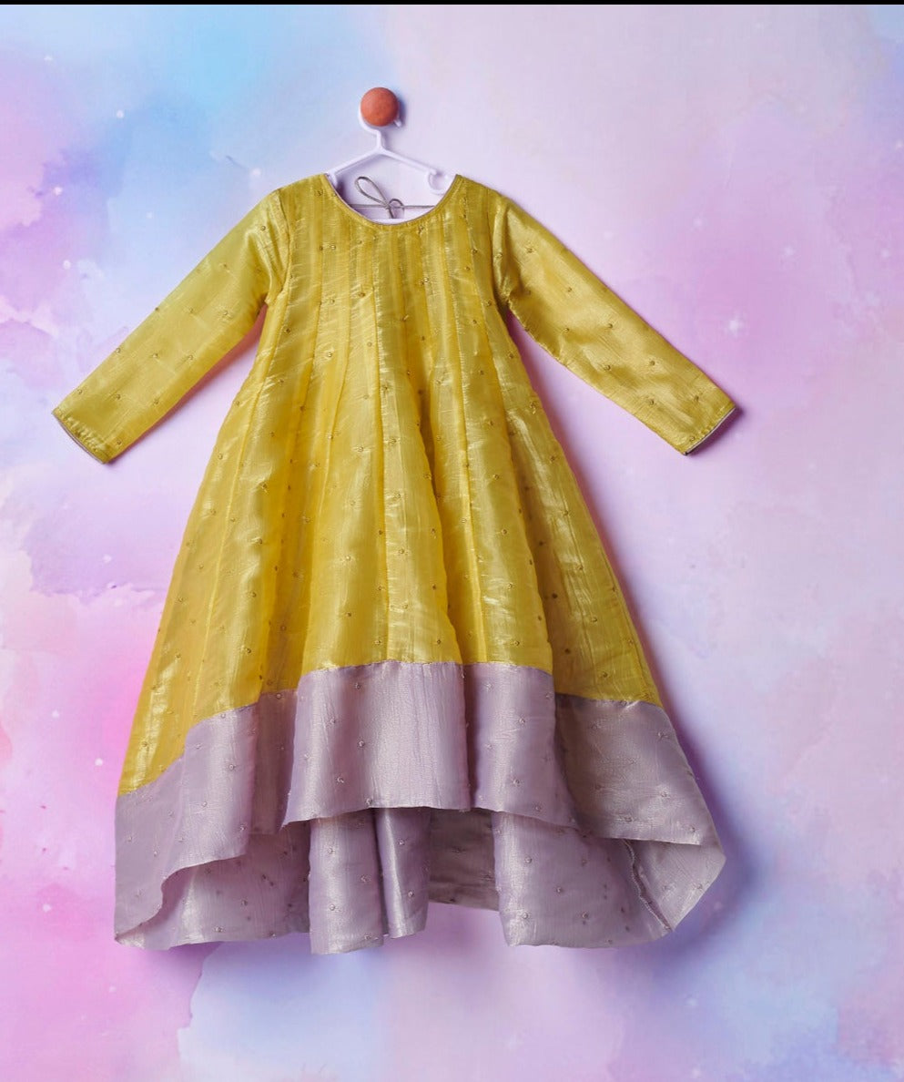 FLUFFY ANARKALI WITH CONTRASTING BORDERS