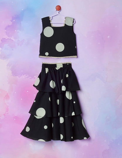 POLKA LAYERED GATHERING SKIRT SET