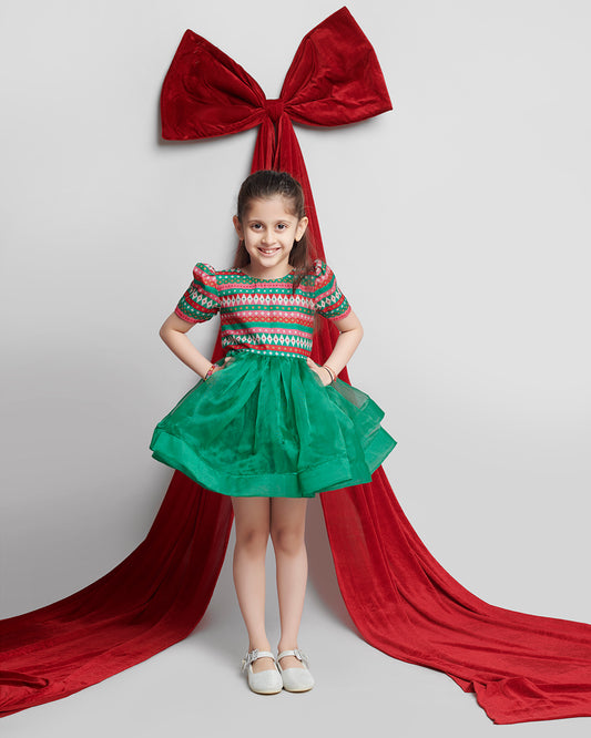 CHRISTMAS THEME FROCK