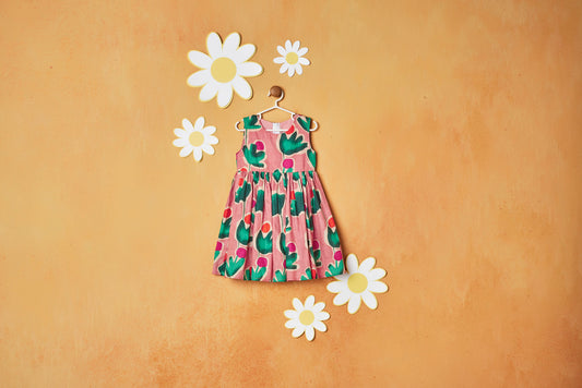SUMMER PRINT  PINK FROCK