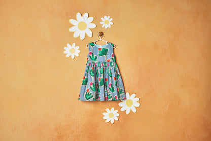 SUMMER PRINT BLUE FROCK