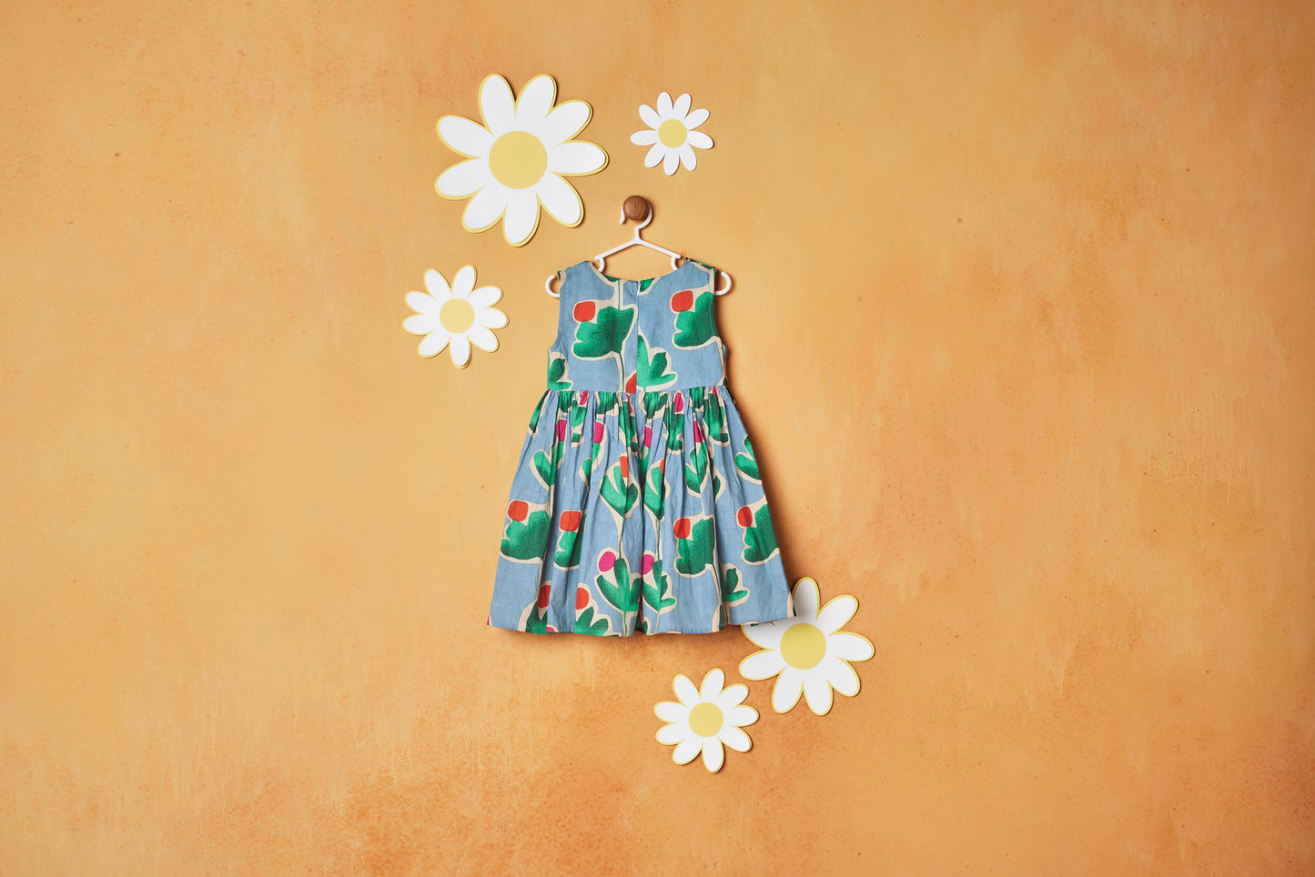 SUMMER PRINT BLUE FROCK