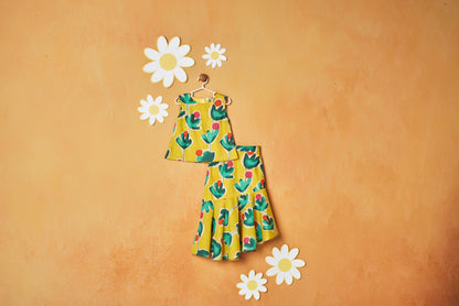 SUMMER PRINT YELLOW CORD SET