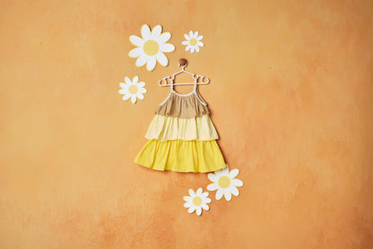 YELLOW TRIO LAYER FROCK