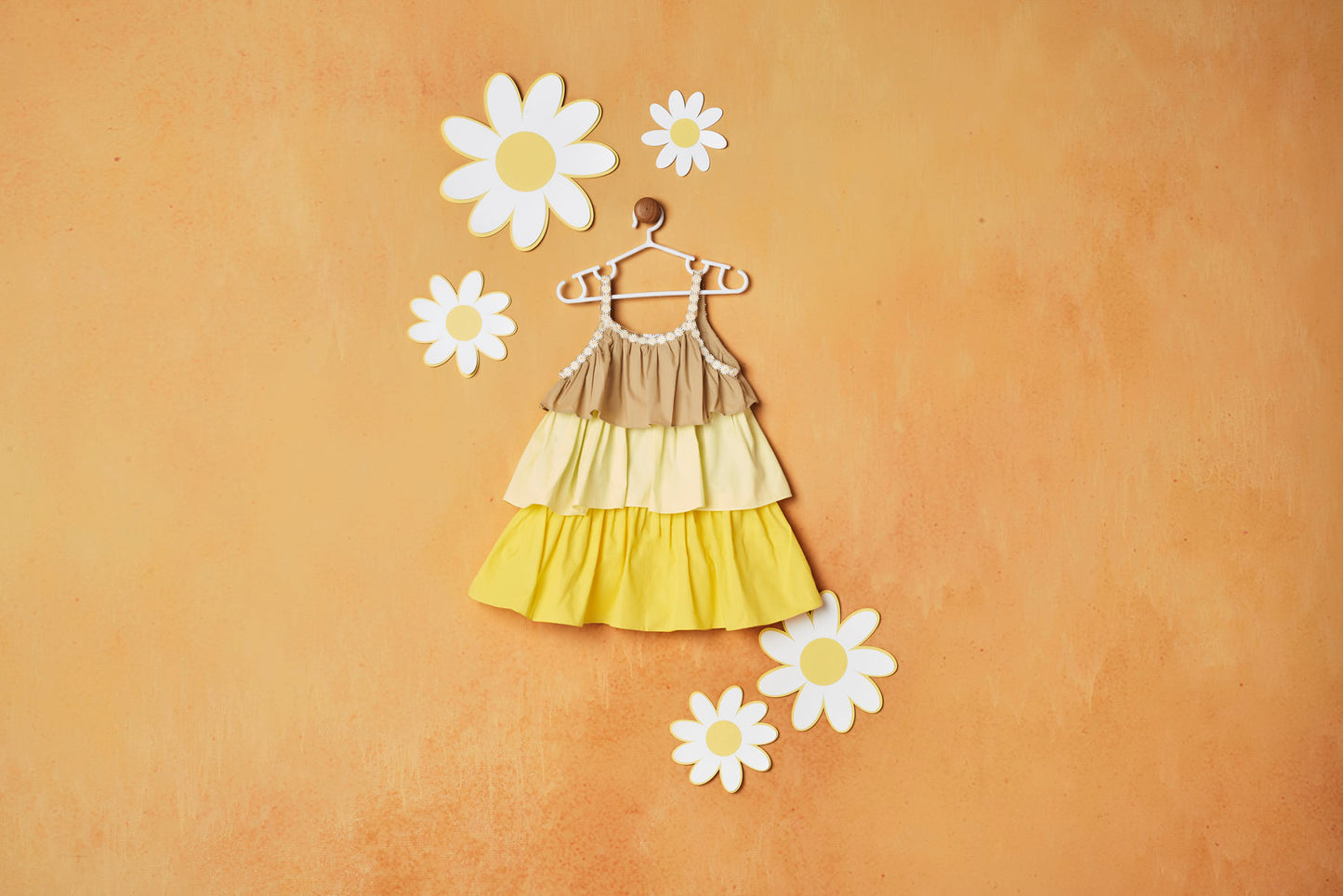 YELLOW TRIO LAYER FROCK