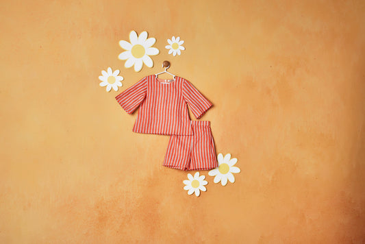 TANGY ORANGE SHORTS SET