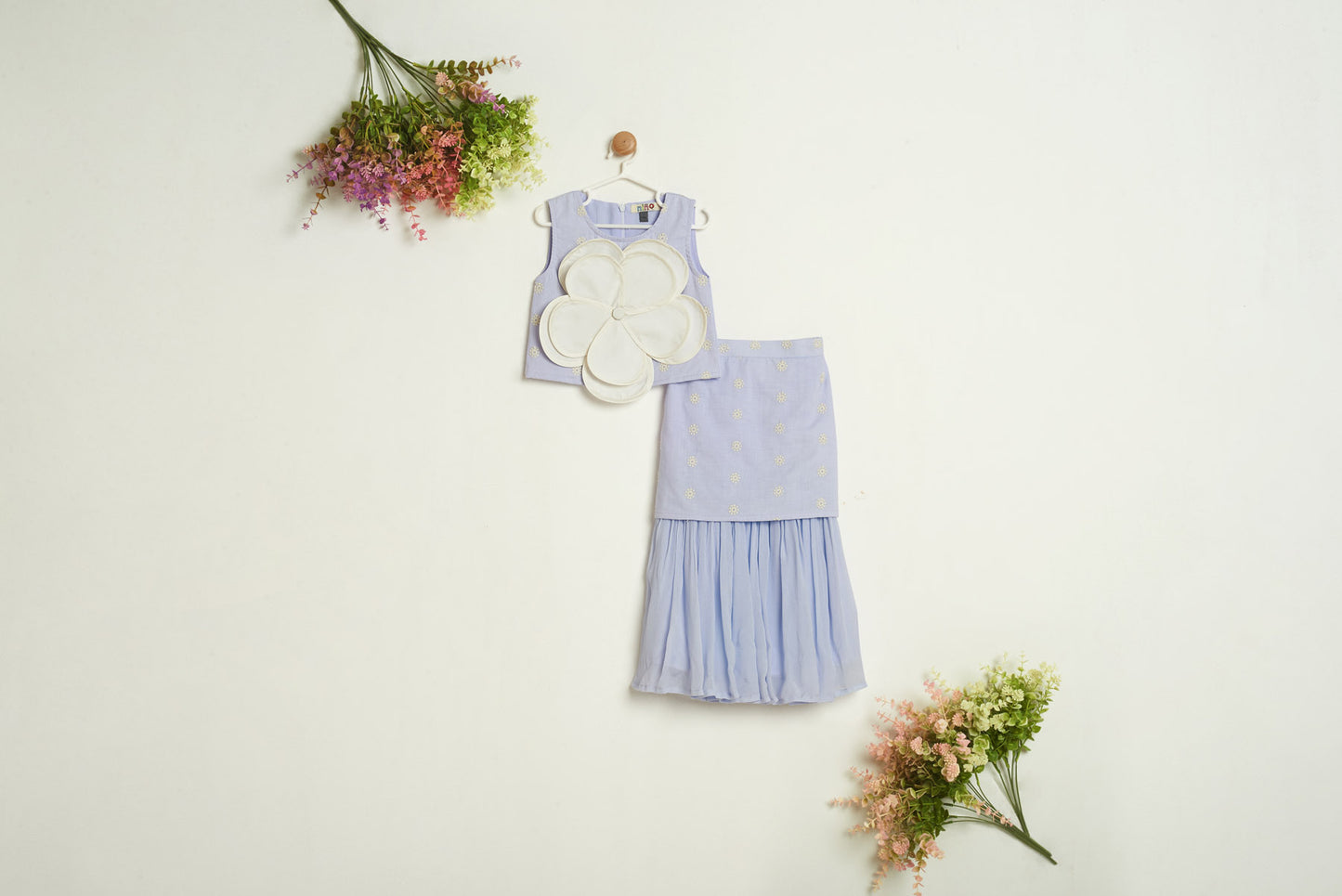 WHITE FLOWER PURPLE SET