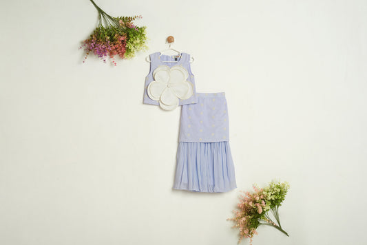 WHITE FLOWER PURPLE SET