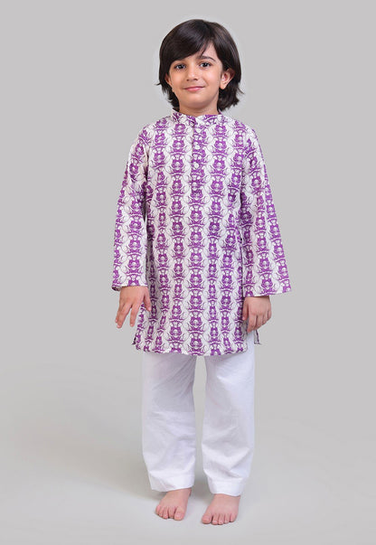 COTTON PRINTED KURTA & PAJAMA SET