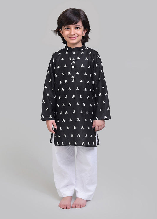 COTTON PRINTED KURTA & PAJAMA SET