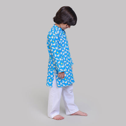 COTTON PRINTED KURTA & PAJAMA SET