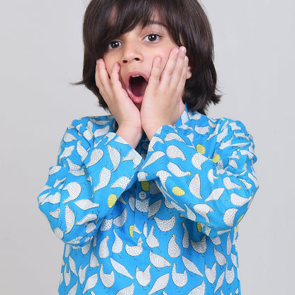 COTTON PRINTED KURTA & PAJAMA SET