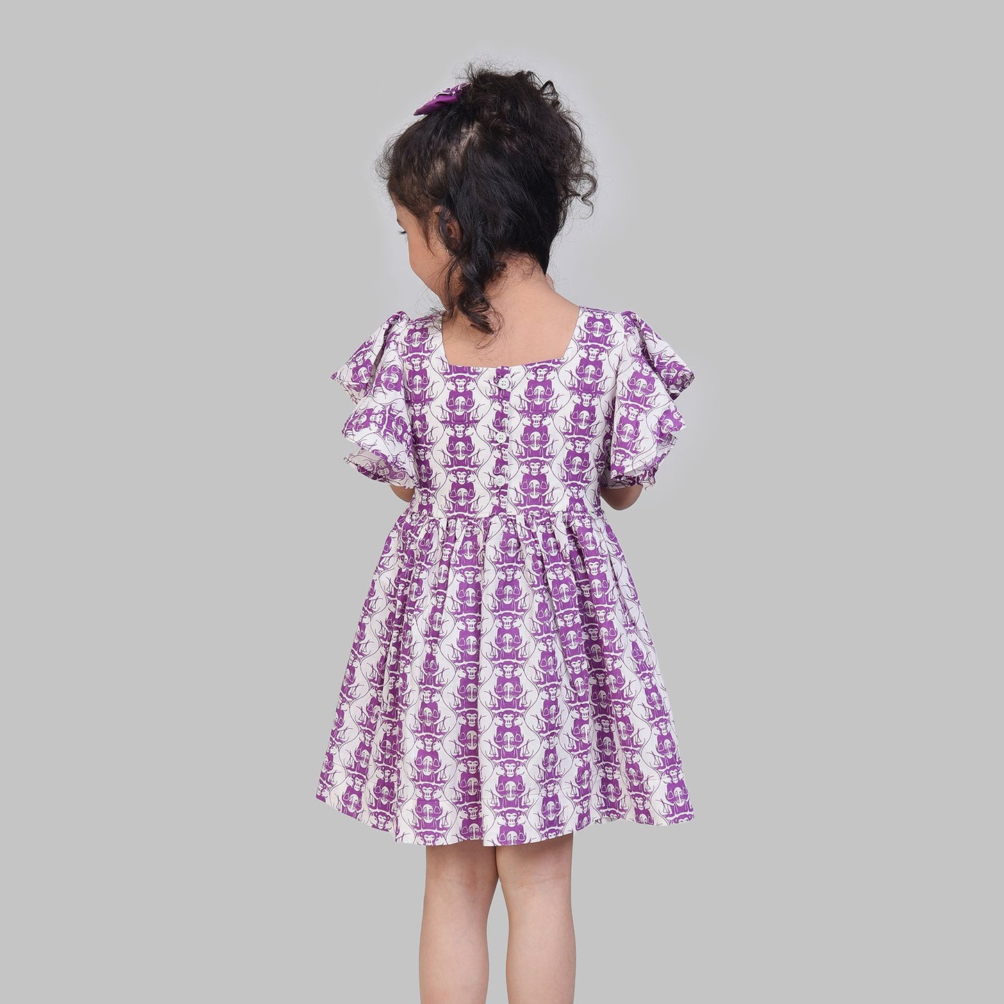 COTTON FLUTTER SLEEVES FROCK