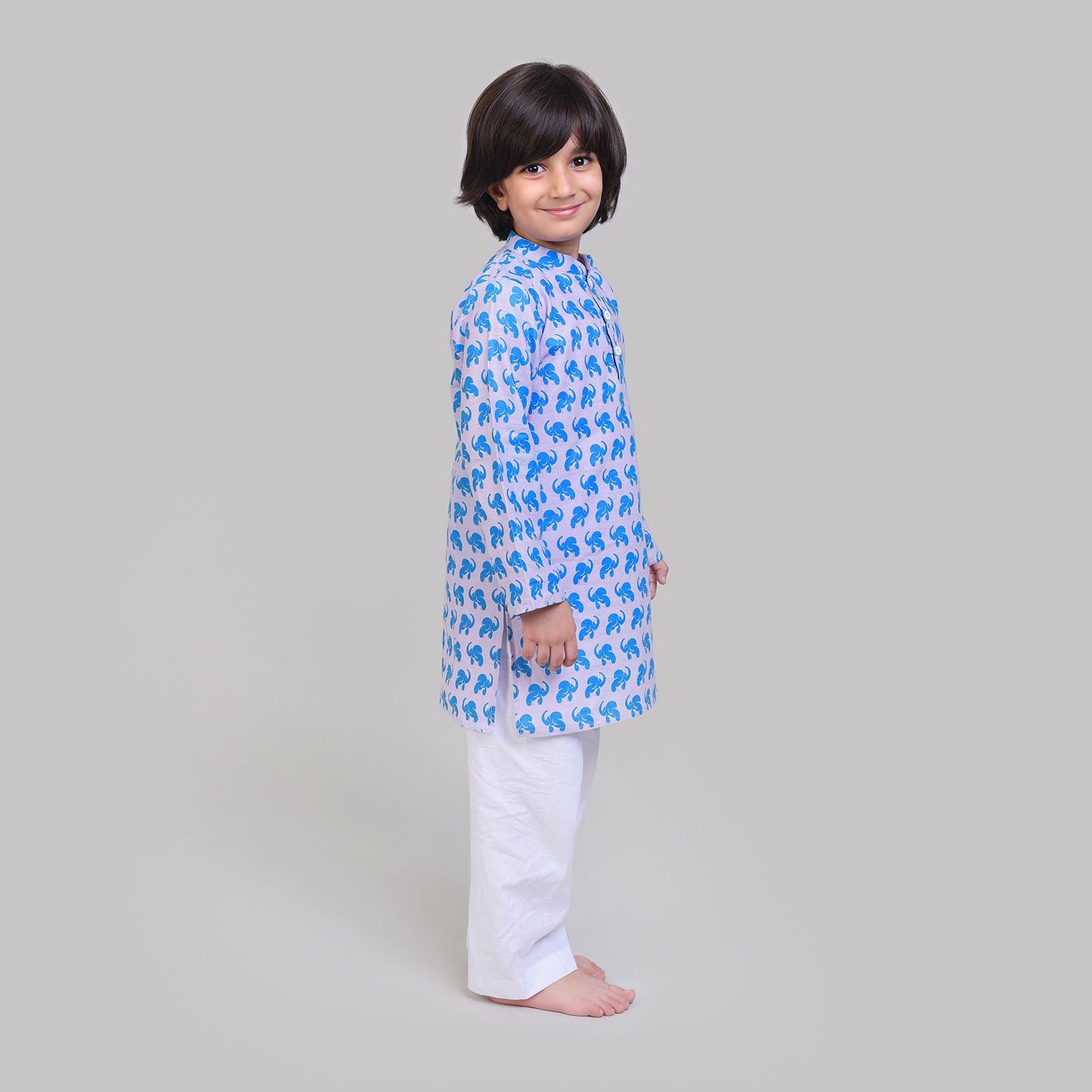 COTTON PRINTED KURTA & PAJAMA SET
