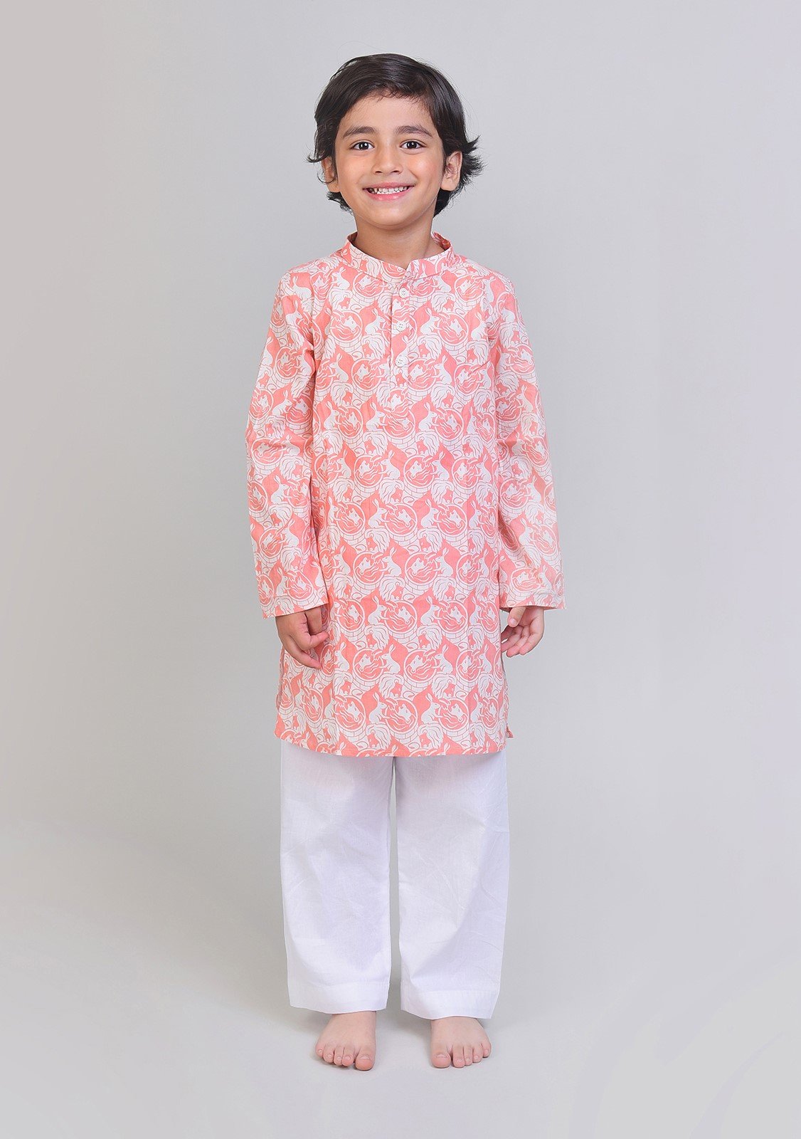 COTTON PRINTED KURTA & PAJAMA SET