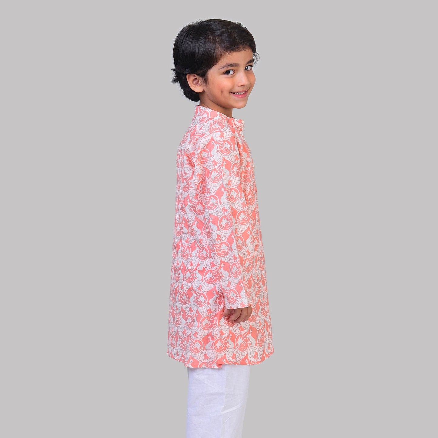 COTTON PRINTED KURTA & PAJAMA SET