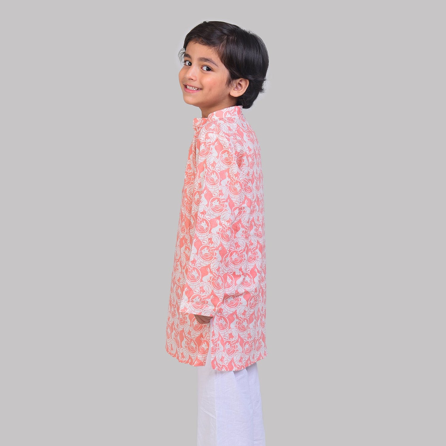 COTTON PRINTED KURTA & PAJAMA SET