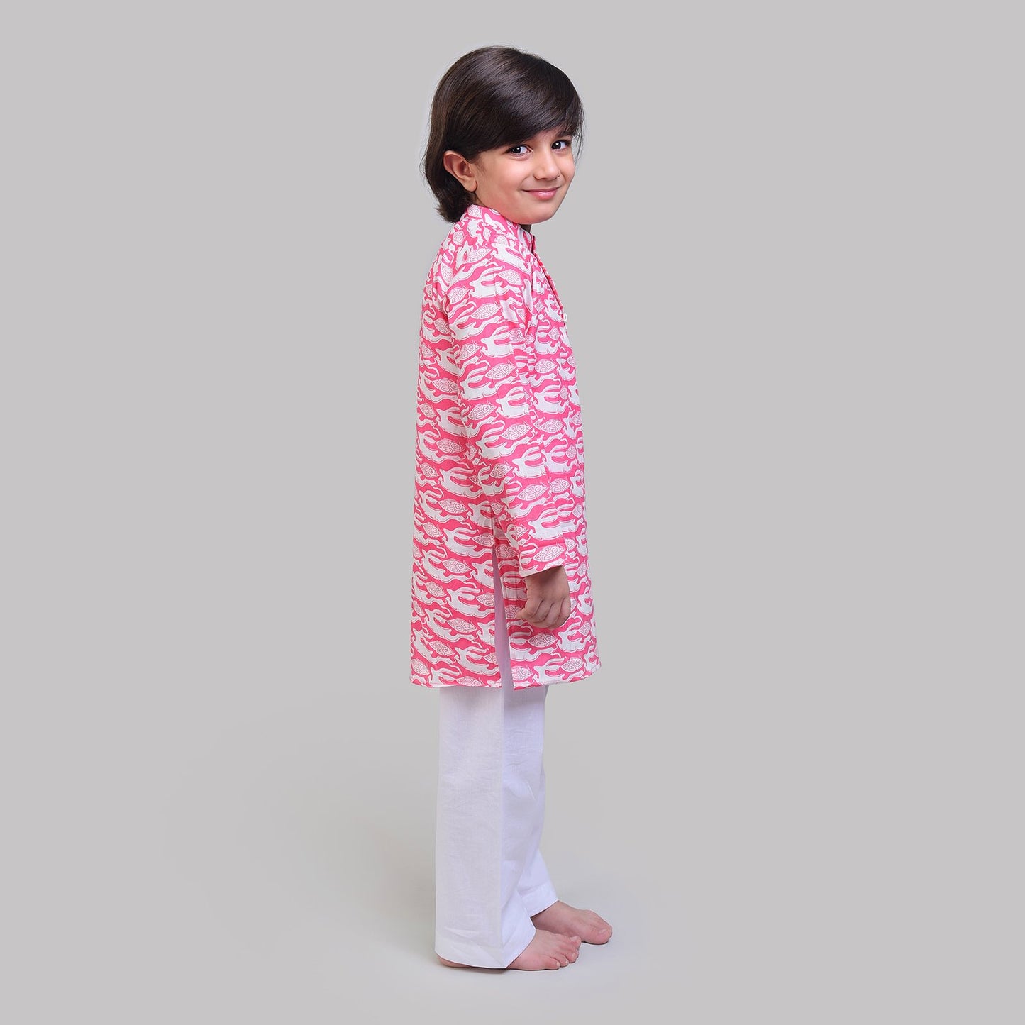 COTTON PRINTED KURTA & PAJAMA SET