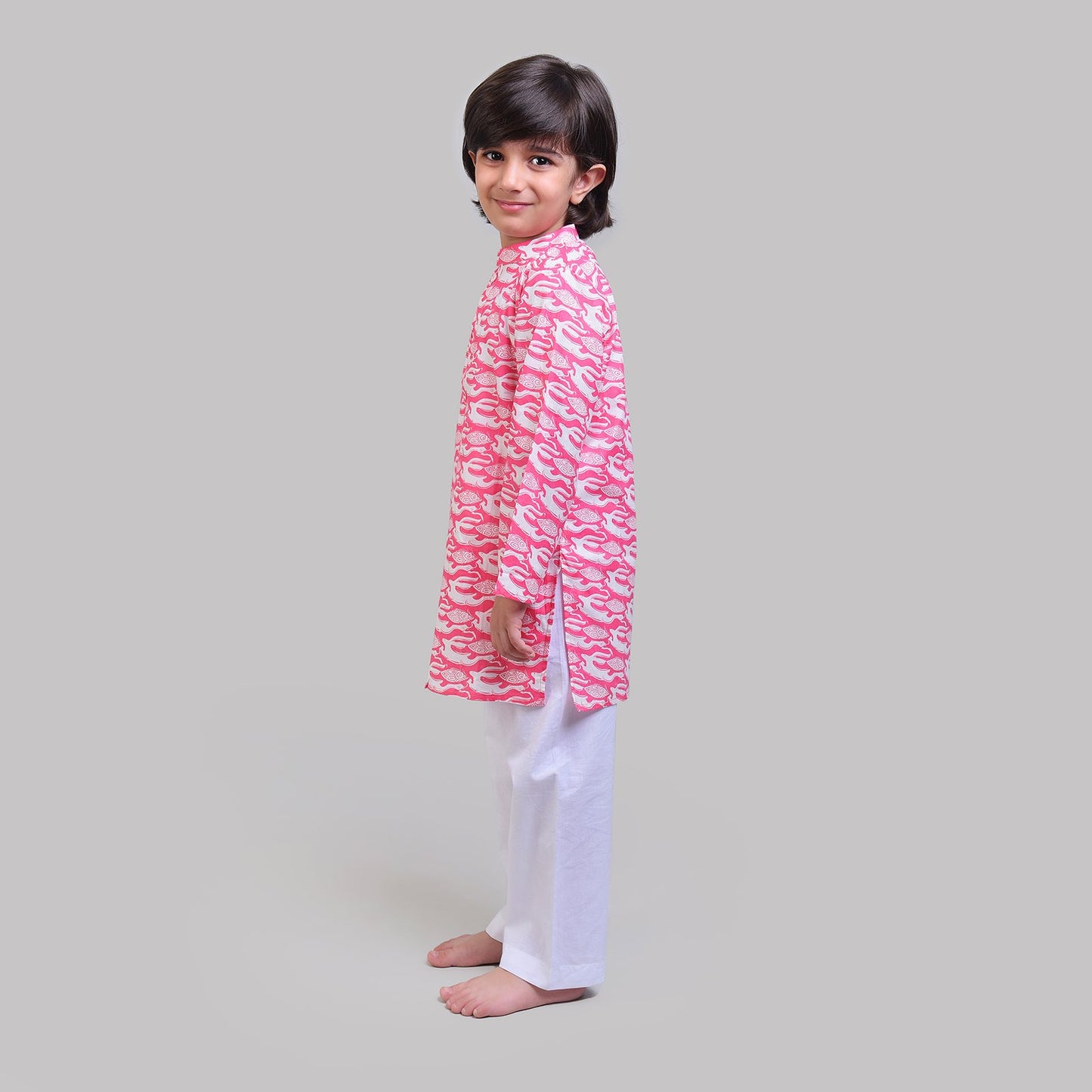 COTTON PRINTED KURTA & PAJAMA SET