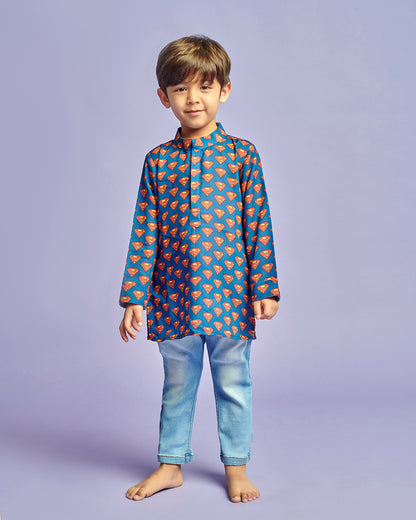 SUPER HERO PRINT KURTA