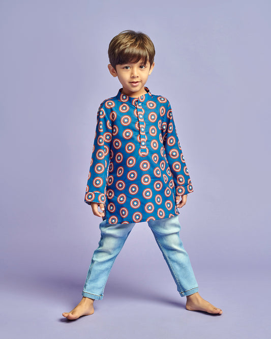 CAPTAIN AMERICA PRINT KURTA