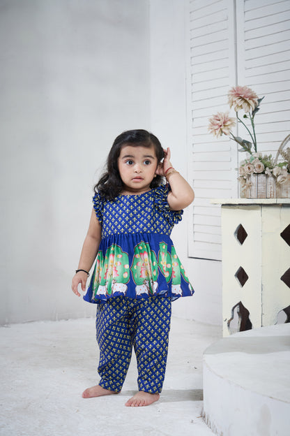 PICHWAI BLUE PEPLUM PANT SET