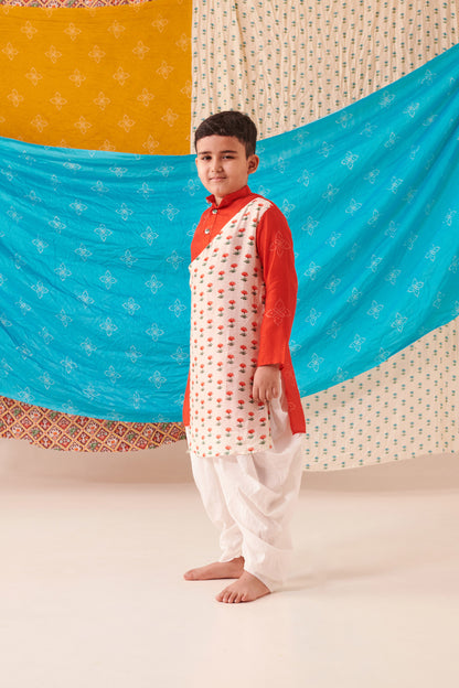 BOY BANDHANI KURTA  SET