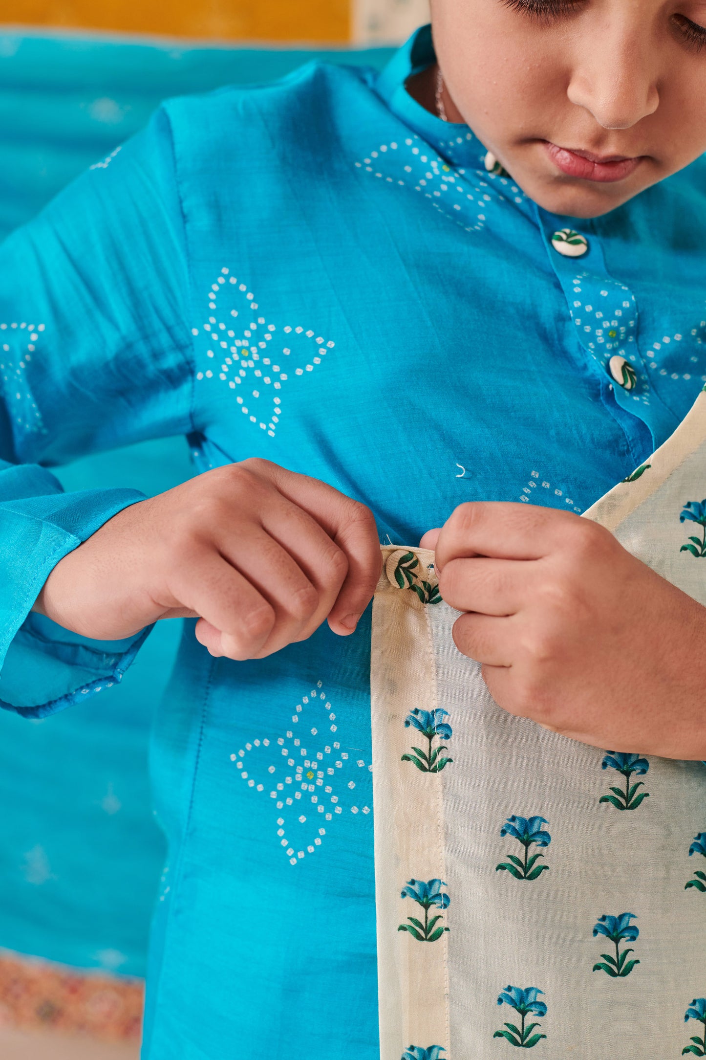 BOY BANDHANI KURTA  SET