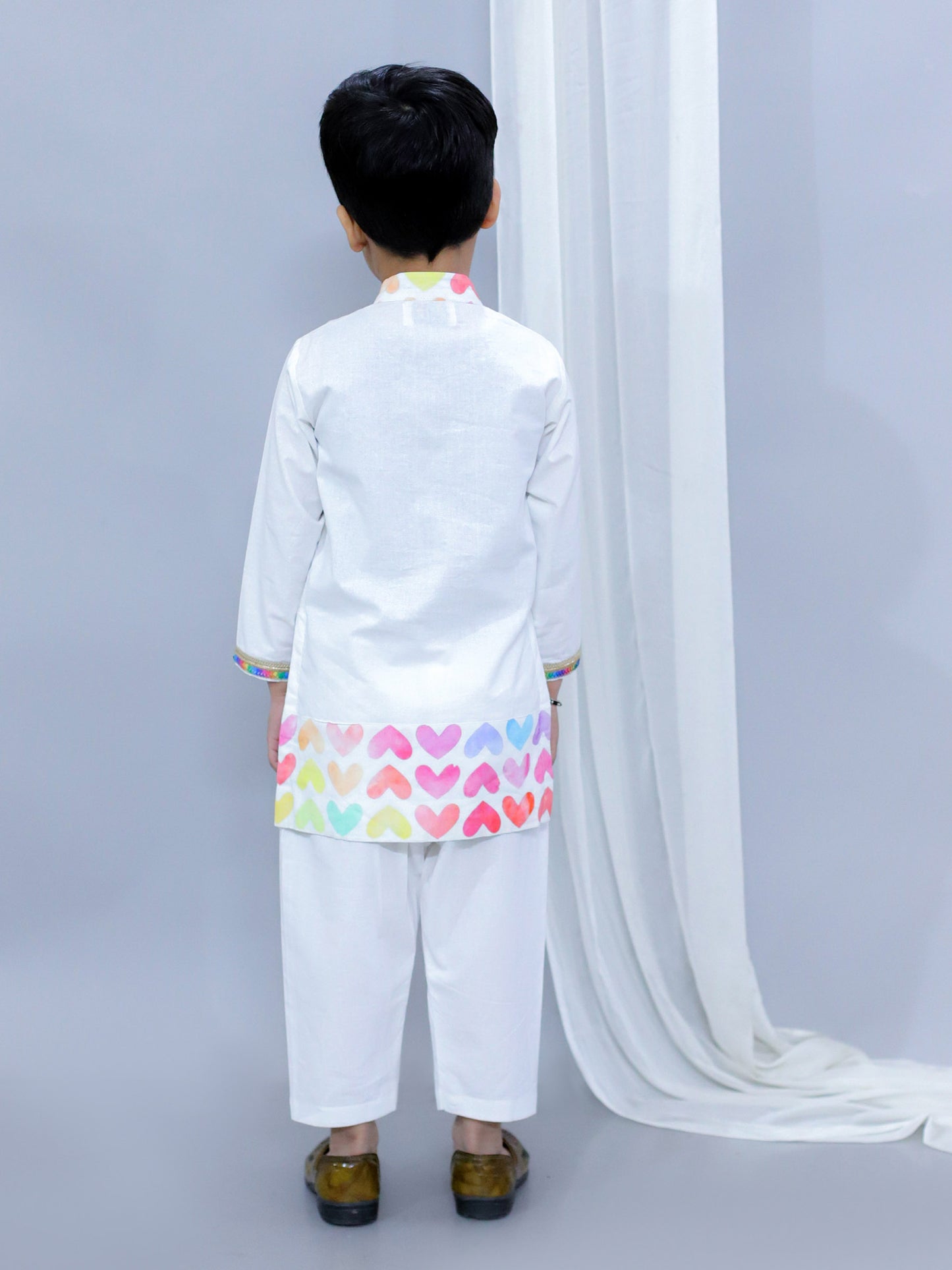 MULTI HEART KURTA PYJAMA SET