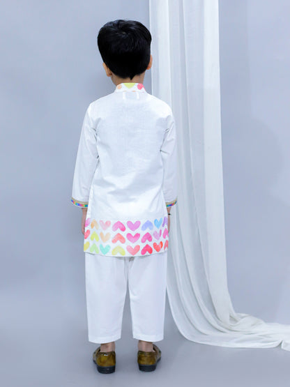 MULTI HEART KURTA PYJAMA SET